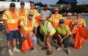 Gloucester Point Rotary Club members cleaning up Hayes Road