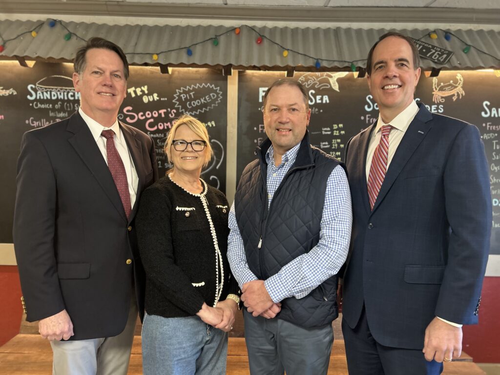 GibsonSingleton partner John Singleton, Scoot’s and Olivia’s owners Karen and Gary Ward, and GibsonSingleton’s Ken Gibson announce their 2024 “Hometown Heroes” campaign. These businesses want to honor everyday heroes chosen by the public.